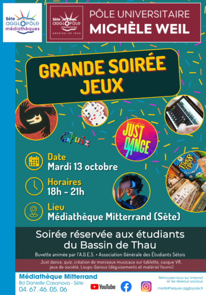 Soirée jeux étudiante 13 10 2026